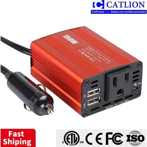150w vehicle-mounted inverter automotive inverter American standard inverter power converter booster with dual usb