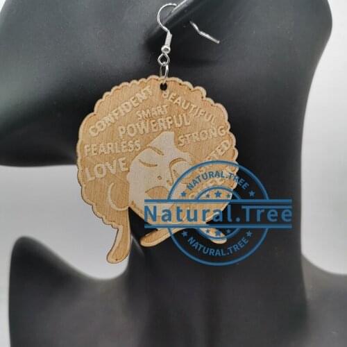Free Shipping! newest Black Queen Women wooden earrings