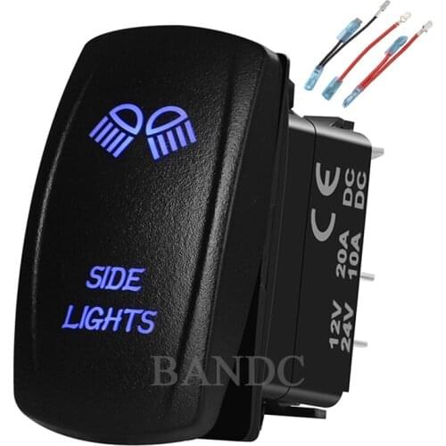 SIDE LIGHTS Rocker Switch,Laser-Etched 5P On-Off SPST Led Light Button for Car Boat ARB NARVA,Car Accessories,Jumper Wires