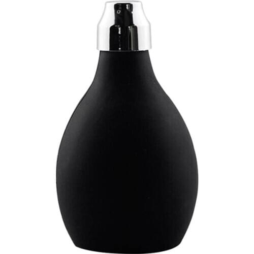 Powder Spray Bottle, Refillable Silicone Powder Dispenser Empty Powder Container for Barber, Durable Black Powder Sprayer for Lo