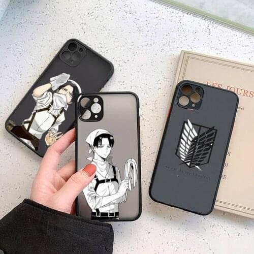 Attack On Titan Phone Case For iphone 12 11 7 8 plus mini x xs xr pro max matte transparent cover