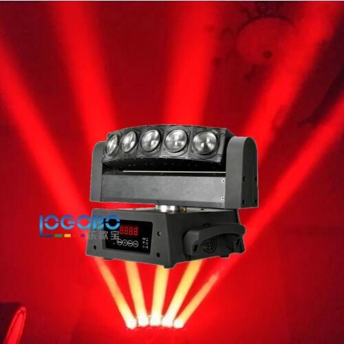 Hot Cheap 5 Eyes LED Moving Head Beam Light 5x10W White / RGBW Club Moves Beam Band Home Party Show DJ Stage Disco DMX Lighting