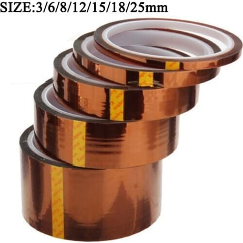 Kapton Tape 33M Heat Resistant 3/6/8/12/15/18/25 100ft High Temperature 200-220 °C Polyimide Tape Insulation For Electronic 50