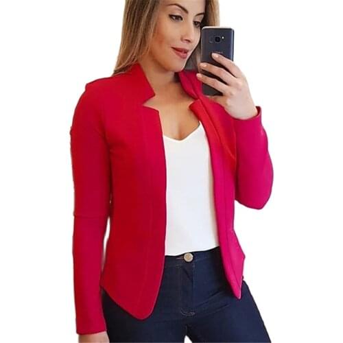 Female 2021 Summer Hot Sale Small Suit Long Sleeve Stand-Up Collar Cardigan Fashion Solid Splice Large Size 5XL Jacket Suit Lady