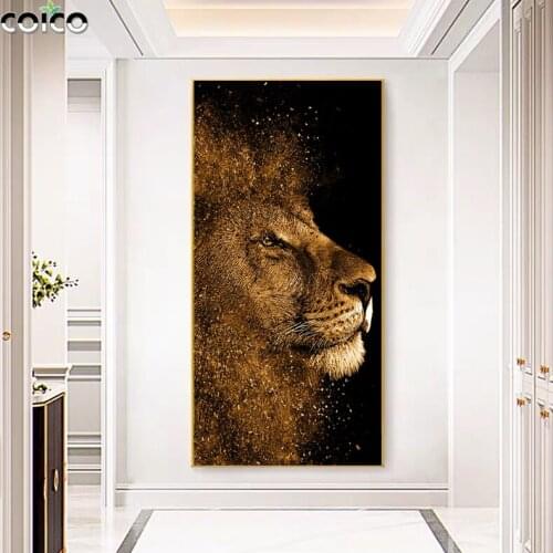 Wild Animal Wall Art Canvas Painting Leopard Tiger Lion Poster And Prints Big Wall Pictures Living Room Home Decor WIth Frame