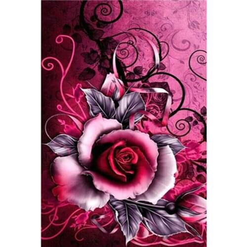 Painting By Number 40X50 50x65CM Dazzling Red Rose Flower DIY Wall Art Gift DIY Pictures By Numbers Canvas Kits Home Decoration