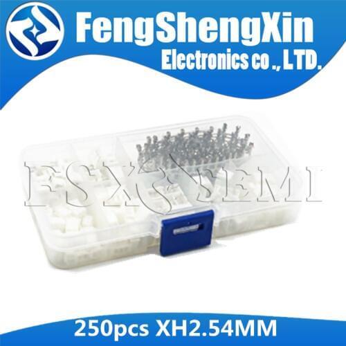 250pcs/lot XH2.54 2p 3p 4p 2.54mm Pitch Terminal Kit / Housing / Pin Header JST Connector Wire Connectors Adaptor XH Kits TJC3