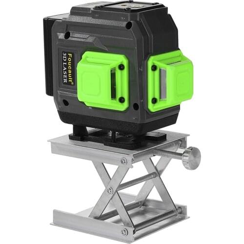 Laser Level 12 Lines 3D Self-Leveling 360 Horizontal and Vertical Cross Super Powerful Green Laser Beam Line with Tripod Battery