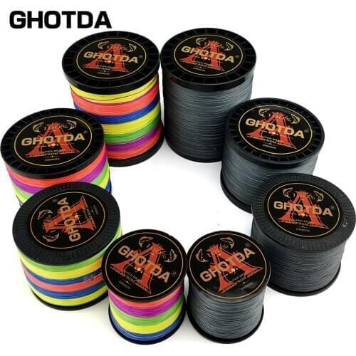 GHOTDA 1000M 500M 300M PE Braided Fishing Line 12/9 Strand 20-135LB Multifilament Fishing Line for Carp Fishing Wire