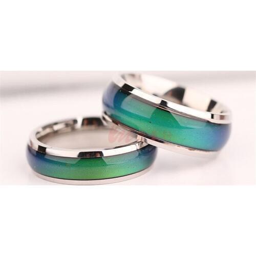 Men ring stainless steel Color Change Mood Ring Emotion Feeling Changeable Ring Temperature Control For women