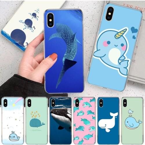 Ocean Whale Shark Swimming Animal Soft Cover Phone Case For Apple Iphone 12 11 Pro XS X Max XR 7 8 6 6S Plus 5S SE + Mini Custom