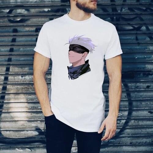 New Arrival Jujutsu Kaisen Gojo Satoru Yuji Itadori Summer Hot Sale Men Casual Print Japanese Anime Black White Tops Male Tee