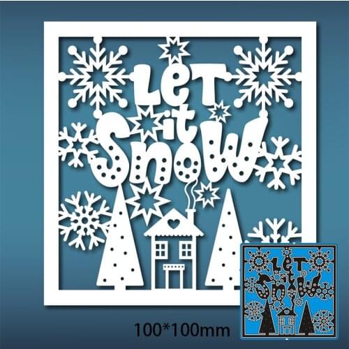 New Cutting Metal Dies Christmas Snow Grid New Stencils DIY Scrapbooking Paper Cards Craft Making Craft Decoration 100*100mm