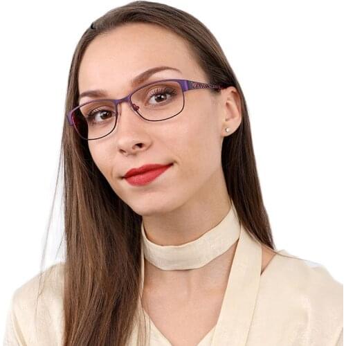 Kirka Metal Red Temperament Women Glasses Frame Ladies Type Eyeglasses Frame For Female Anti-Blue Eyewear Glasses Spectacles