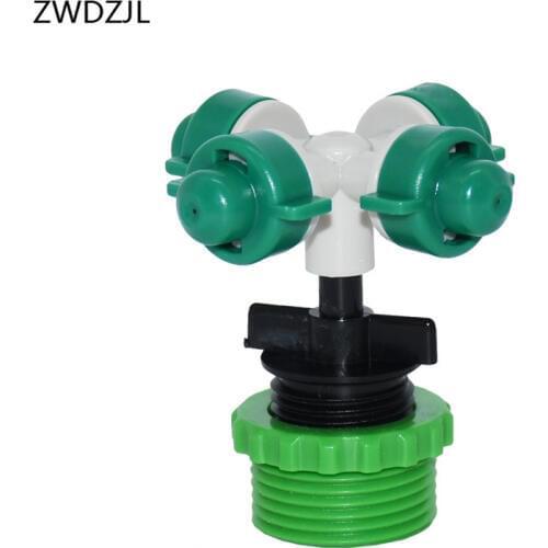 Irrigation cross Atomizing nozzle 1/2 Drippers Sprinkler water mist sprinkler 3/4 Drip System adapter 2pcs