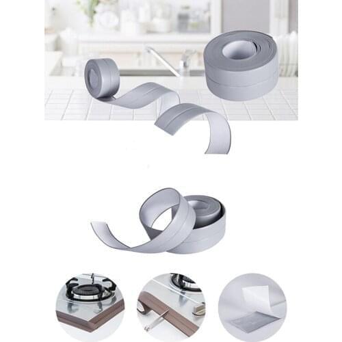 PVC Waterproof Wall Sticker Self Adhesive Sink Stove Crack Strip Kitchen Bathroom Bathtub Corner Sealant Tape Waterproof