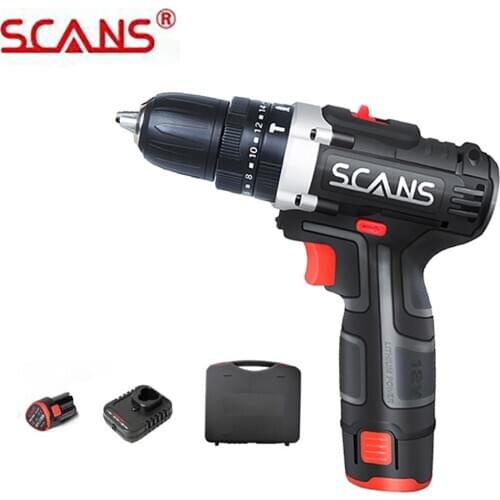 SCANS SC3121 professional tool 12V Cordless Electric Impact Screwdriver Cordless Drill Hammer Drill Lithium Battery Dual Speed