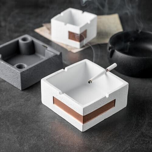 Nordic Fashion Art Ashtray Home Living Room Geometric Modeling Creative Personality Trend Office Large Cement Ashtray