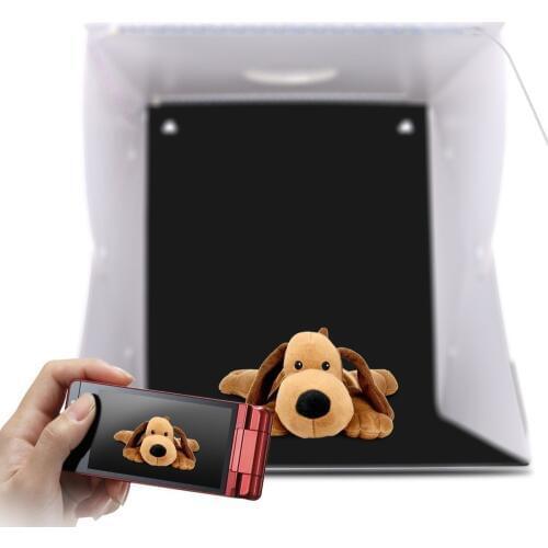 Folding Lightbox Photography Photo Studio Softbox 2 Panel LED Light Soft Box Photo Background Kit Light box for DSLR Camera
