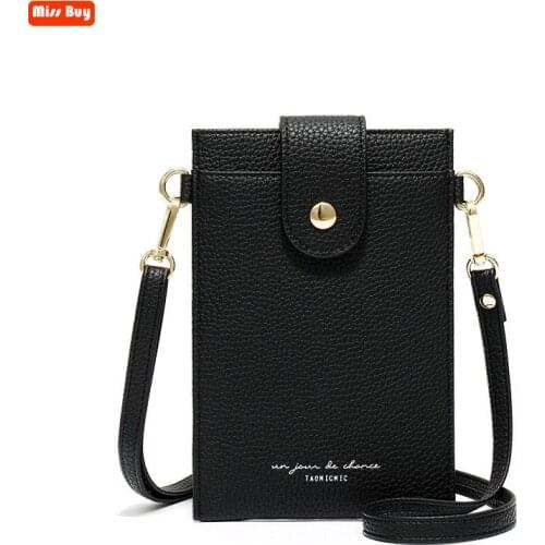 Universal Cell Phone Purse Leather Wallet Shoulder Strap Women Bag for Iphone 12 Samsung S20 Huawei P40 Handbag Pockets for Girl