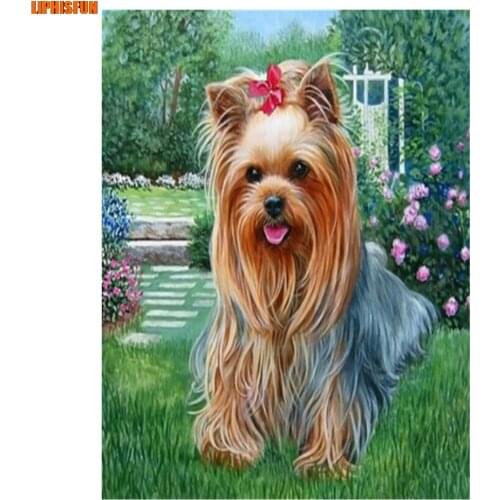 LIPHISFUN Handmade Cross Stitch Embroidery Diamond Painting Full Drill Home Decor Square/round Garden Dog