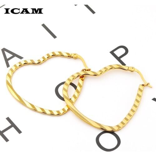 ICAM Heart Shape Fashion Women Big Circle endless Hoop Earrings Statement Party Jewelry Gift Brincos Oorbellen Bijoux