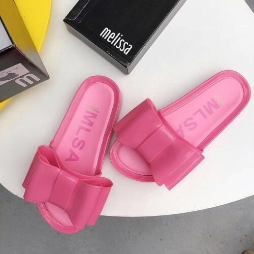 Melissa Shoes Women Beach Slippers Summer Flat Shoes Woman Slip On Slides Female Slip On Sandals Girls Outdoor Melissa Slipper