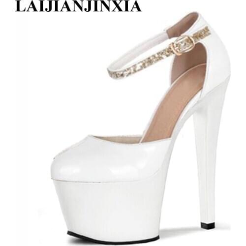 New Sexy Straps Women Pole Dancing Pump 17cm High Heels Platform Shoes Night Club Wedding Party Dress Dance Shoes