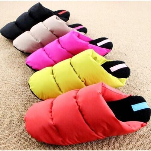 Winter down Cotton Slippers Thick Couple Slippers Ultra Light Home Slippers Warm Non-Slip Soft Bottom Cotton-Padded Shoes