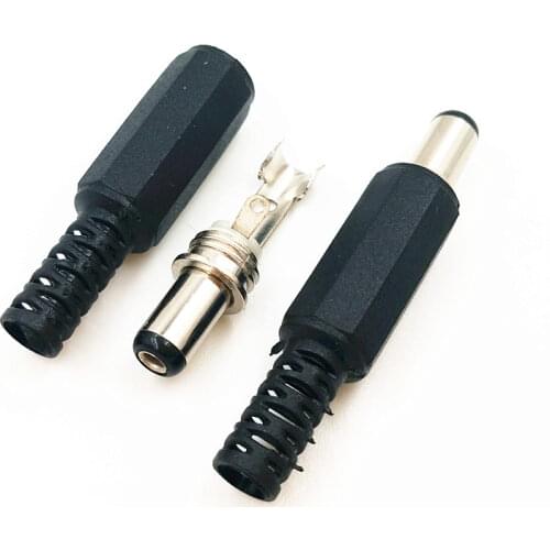 100pcs 9mm 2.1mm x 5.5mm DC Male Power Plug Jack Connector Laptop