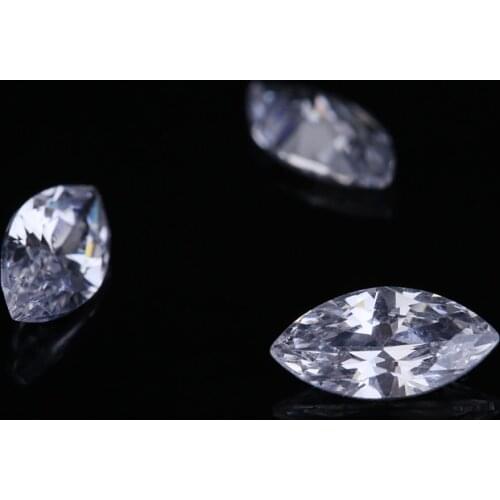 100Pcs/bag Horse eye Marquise Shape AAA Clear White Cubic Zirconia Stone Synthetic Gems Cubic Zirconia Beads For Jewelry