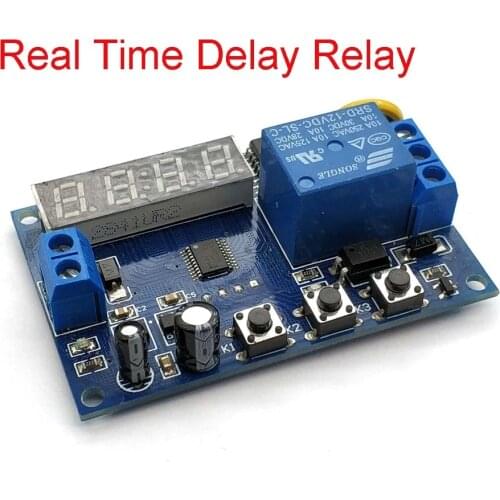 Digital LED Display DC 12V DS3231 Self-lock Relay PLC Cycle Timer Module Delay Time Switch Real Clock Control
