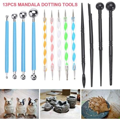 13Pcs/Set Mandala Dotting Tools Multifunction Embossing Rock Painting Kit Dot Art Rock Pen Paint Sets For Art Crafts Painting