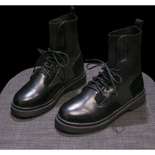 Martin Boots Motorcycle Female Summer Shoes Children 2019 New Net Red Wild Flat Breathable Knit Socks Boots