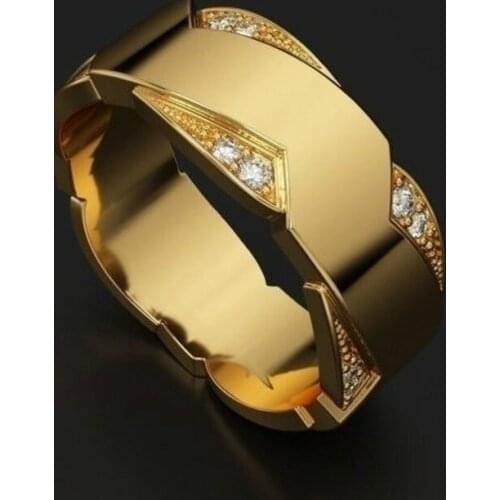 Hot-Selling Jewelry Fashion Micro Inlaid with Diamond Business Ring Unisex Style Ring