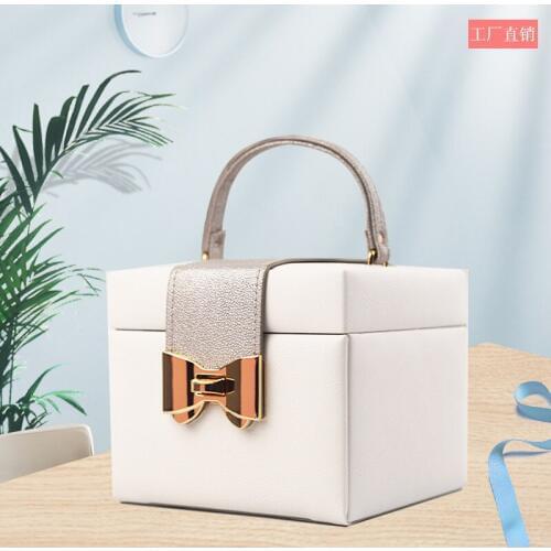 European and American Large-capacity Multifunctional Three-layer Portable Jewelry Storage Box Earrings Ring Portable Storage Box