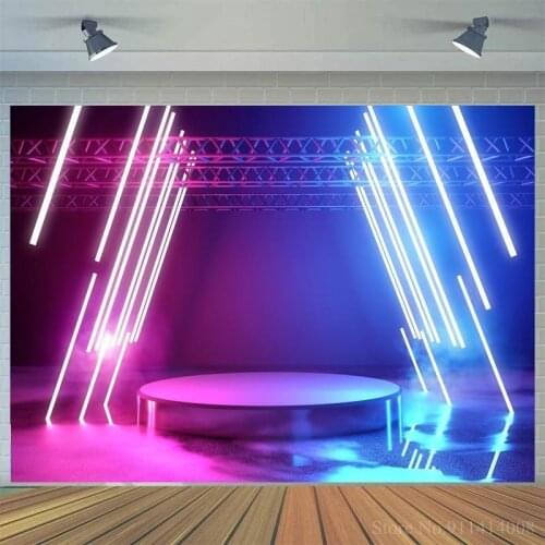 Dreamy Fluorescent Aperture Stage Laser Spray Beam Dancing Music Bar Portrait Photo Backdrop Photo Backgrounds Photophone Props