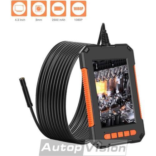 1080P handhold screen endoscope camera 4.3 inch industrial handheld borescope 8mm 2.0mp inspection snake camera