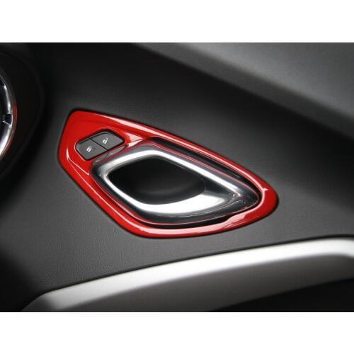 Lapetus Inner Door Pull Doorknob Handle Bowl Molding Cover Trim Accessories Interior Fit For Chevrolet Camaro 2016 2017 2018 ABS