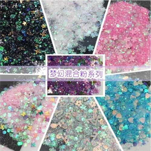 Laser Fantasy Glitter Sequins Powder Heart Star Mix Sequins DIY Crystal UV Epoxy Resin Mold Jewelry Making Tools Nail Art Decor