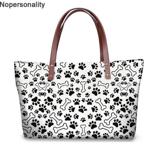 Nopersonality Fashion Dog Paws Print Women Handbags Big Capacity Female Ladies Beach Tote Bag Designer Femme Shoulder Bags