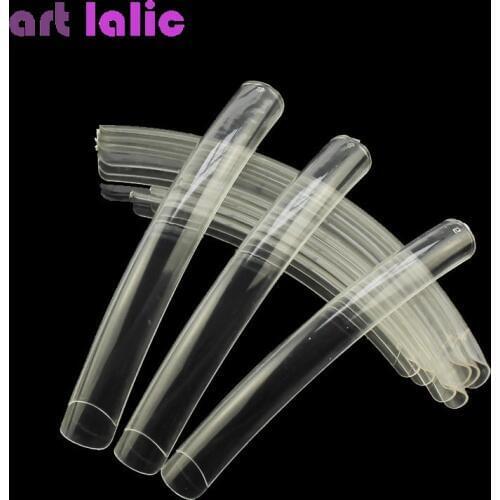 10Pcs/pack Half Well Full Cover White Natural Nail Tips Acrylic UV Gel French False Nail Manicure DIY Art Salon Fake Long Tip
