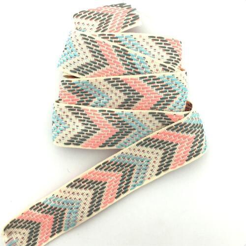 NEW 1'' 25mm 10yard/lots 100% polyester Color arrow geometry Woven Jacquard Ribbon dog chain accessories KTZD16040104