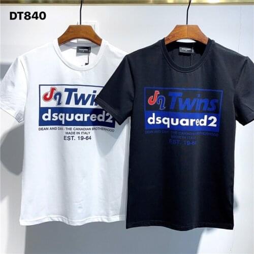 2021 New Dsquared2 printed short-sleeved T-shirt mens letter mirror printing D2 fashion trend summer tide M-3XL