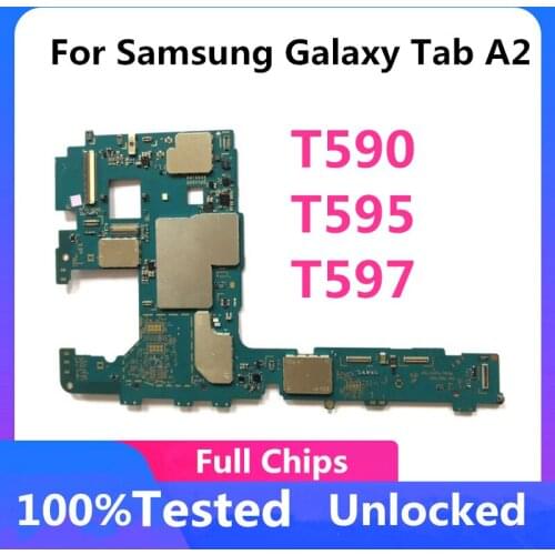 Original Motherboard For Samsung Galaxy Tab A2 T590 T595 T597 Unlocked Mainboard Logic Board With Full Chips With Android system
