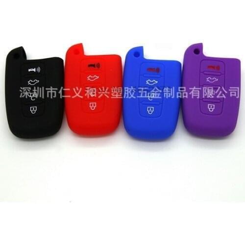 By DHL 1000pcs 4 Button Silicone Key Cover Case Fit For Kia Sportage Soul Sorento Forte Optima Hyundai Elantra Sonata Veloster