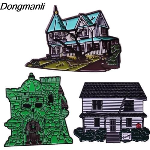 P5116 Dongmanli Horror Movie Hard House Enamel Pin Badge Backpack Collar Lapel Jewelry 80s Collectors Gift