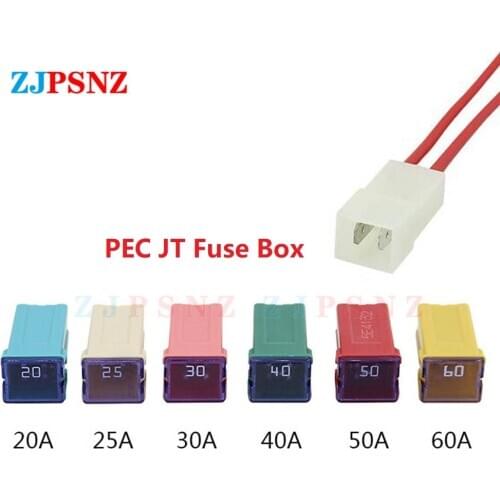 PEC JT 20A 30A 40A 50A 60A Insurance Auto Square Fuse Tube Waterproof Fuse Box With Socket Optional For Car Air Conditioning Fan