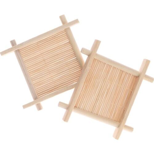 Wooden Natural Bamboo Soap Dish Tray Holder Storage Soap Rack Plate Box Container for Bath Shower Plate Bathroom