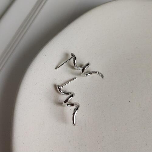 925 Sterling Silver Threader Spirals Twisted Corkscrew Helix Earring Bridesmaids Geometric Cartilage Piercing Stud Earrings